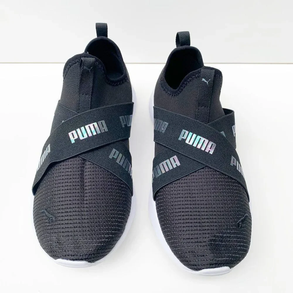 Puma Essential Black Comfort Slip On Sneaker Shoes Size 5Y / 6.5-7 Women - Picture 2 of 13